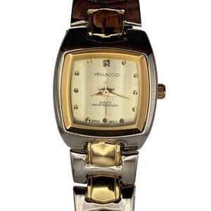 Stylish Vellaccio Women's Quartz Watch 23mm Gold and Silver Tones - New Battery